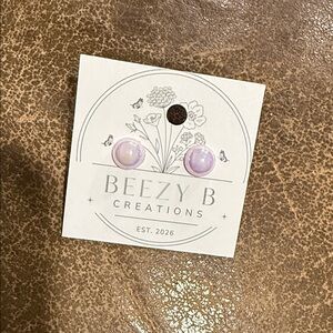 Lavender Pink Stud Earrings